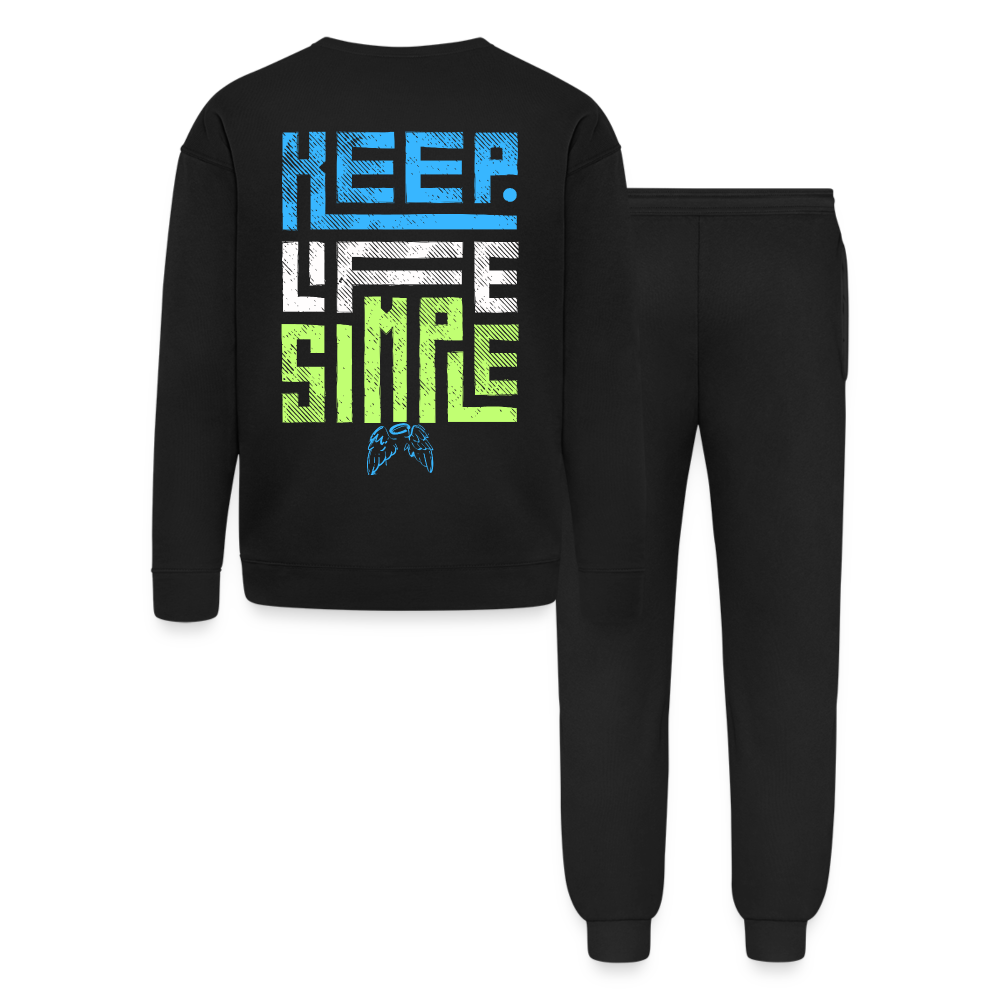 Keep Life Simple Unisex Lounge Wear Set - black