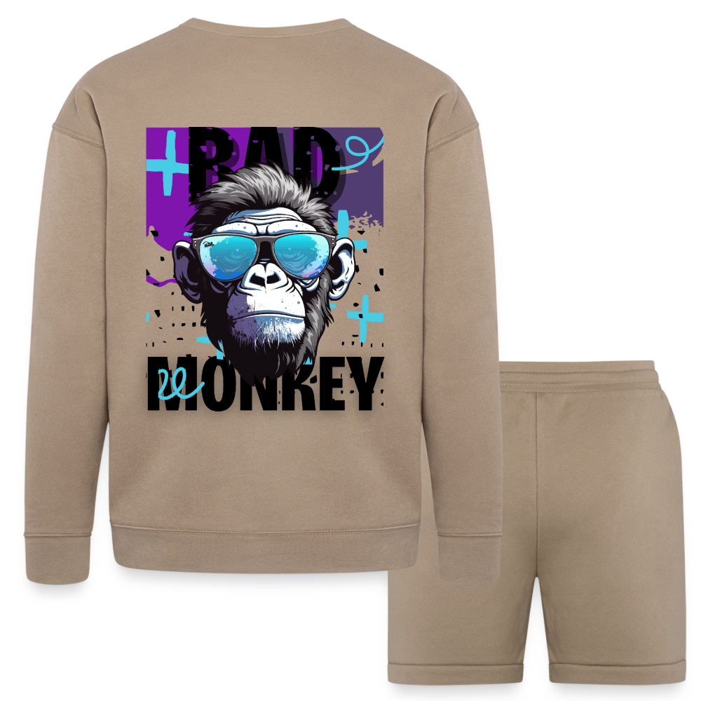 Bad Monkey Sweatshirt & Short Set - tan